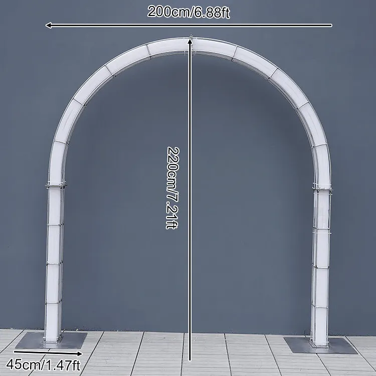 Angela Flower Integrated Solid Stable Galvanized Iron Double Pole Arch Stand Wedding Flower Shelf Props A8657
