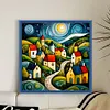 Colorful Houses - 14CT Stamped Cross Stitch - 40*40cm