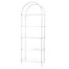 [US Local Warehouse] 5-Tier Acrylic Arched Bookshelf Modern Style Clear Bookcase Open Display Bookshelf for Home Office Living Room Kitchen Bedroom 11.81x23.62x65.35in Easy Assembly