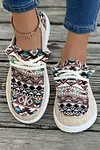 Women's Vintage Aztec Patchwork Lace-up Decor Flat Shoes