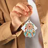 6Pcs Attrape-R&ecirc;ves De Fleurs Diy Peinture Au Diamant Porte-Cl&eacute;s