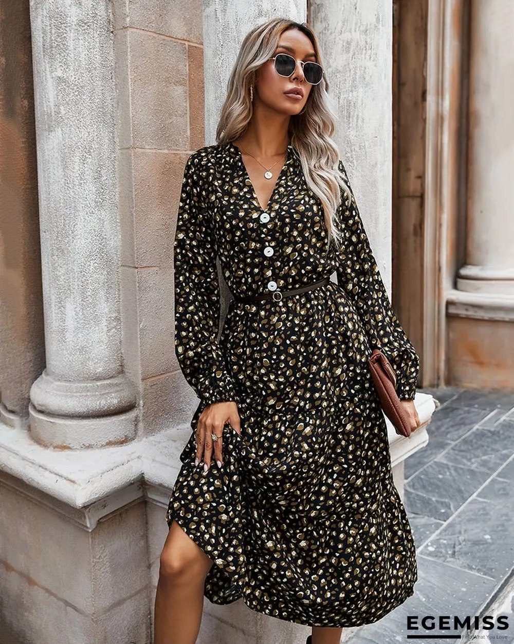 European and American Women's Leopard Print Dress Women | EGEMISS