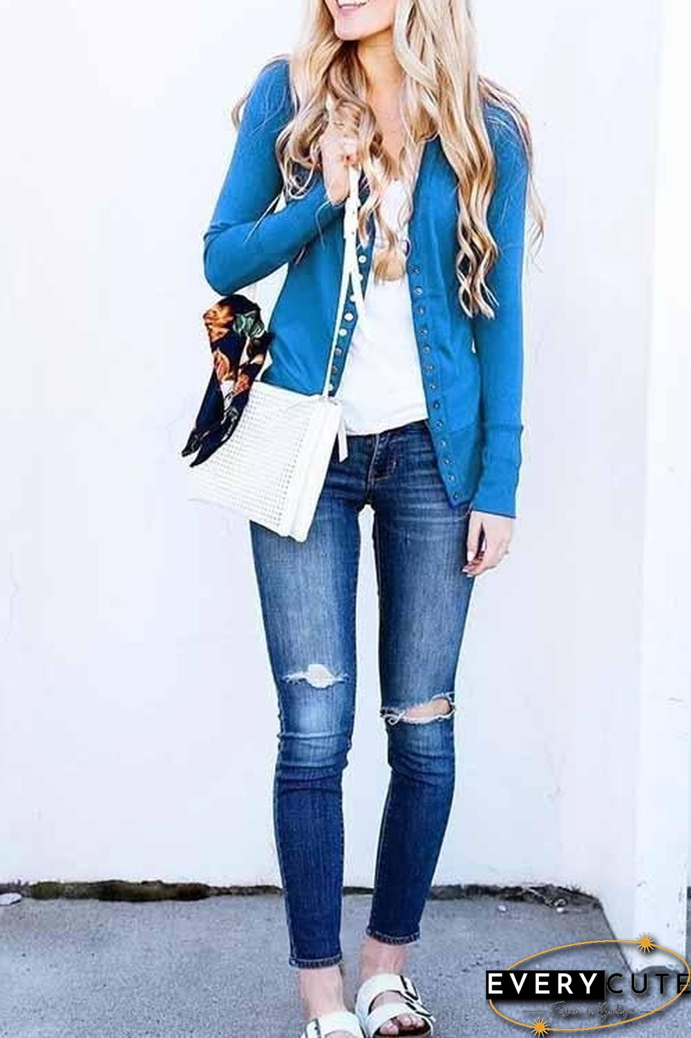Long Sleeves Buttons Design Cardigan Tops(7 Colors)