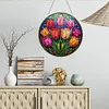 (US Local)(Upgrade Size)DIY Double Sided Effect Diamond Painting Hanging Pendant Kit (Tulip Flower)