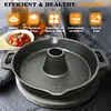 28CM Thick Turkey Pot with Handle Cast Iron Pre-Seasoned Chicken Roaster Pan