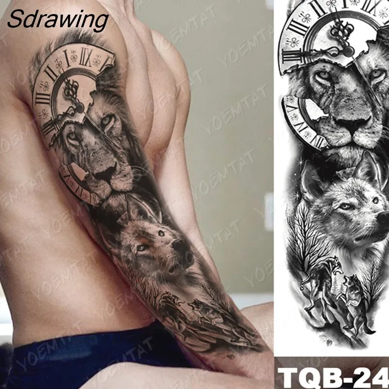 Sdrawing Arm Tattoos Phoenix Bird Crane Koi Wing Feather Waterproof Temporary Tattoo Sticker Women Men Body Art Flower Fake Tatto