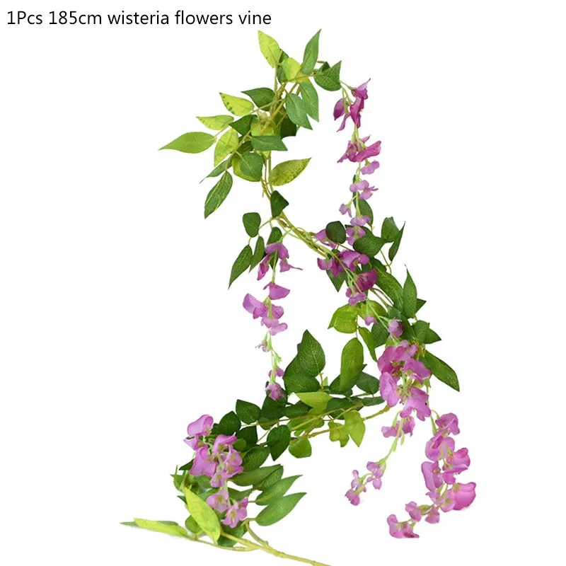 Artificial Green Eucalyptus Leaves Garland Fake Vines Rattan Artificial Plants Ivy Wreath for Wedding Party Home Wall Decoration