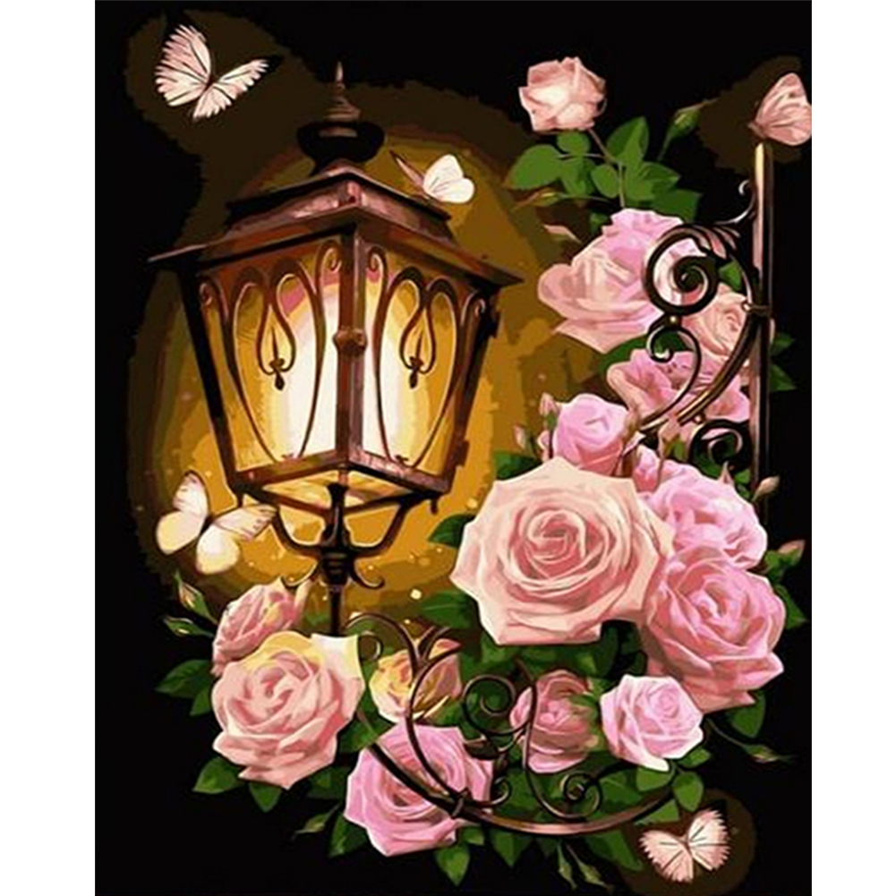Street Lamp Flower-Paint by Numbers-16"x20"/40x50cm