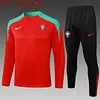 2024 Portugal Half-Pull Training Suit Red Football Jersey 1:1 Thai Quality