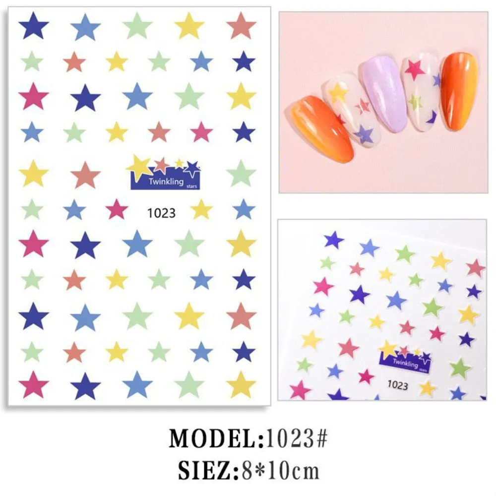 Heart & Star Bubble Cute Image Quality 3D Engraved Nail Stickers Nail Art Decorations Nail Decals Design