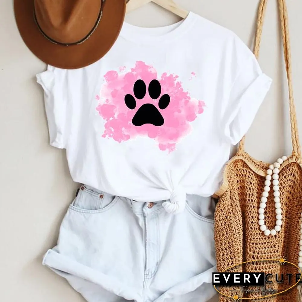 Women Cartoon Leopard Star Love Letter Trend 90S Fashion Summer Lady Print Tee Graphic T Top Female Tshirts Clothes T-Shirt