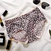 Ice silk seamless large size satin leopard print briefs