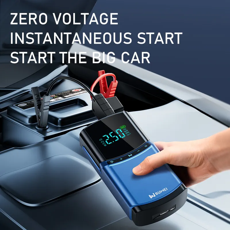 Vehicle emergency starting power supply air pump charger