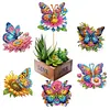 (US Local)6Pcs DIY Stakes Diamond Painting Kits Diamond Art Kits (Butterfly Flower)