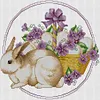 >SALE<Embroidery Eco-cotton Thread 11CT Printed Easter Bunny Cross Stitch Kit 41x39cm