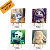 (4Pcs)Cute Animal - Paint by Numbers Acrylic Painting 20*20CM