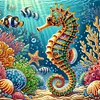 Seahorse-Partial Special Shaped Diamond painting 30*30cm