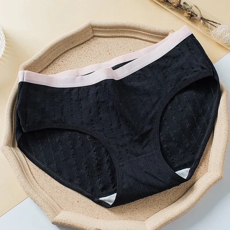 PCS / set M-XL Cotton Panties Women's Underwear Sexy Lace Panty Plus Size Fashion Solid Color Briefs Female Lingerie Underpants