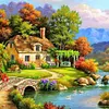 Diamond Painting-DIY Full Round Drill Relaxing Village