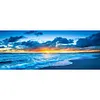 (Big Size) Sunrise at Sea - Full Round Diamond Painting  100x40cm