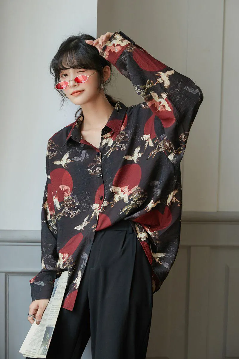 Brownm Pattern Long Sleeve Shirt