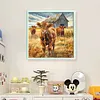 Highland Cattle-Full Embroidery 2 Strands 14CT Stamped Cross Stitch-40*40CM