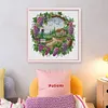 Summer Scene With Wreath-14CT Stamped Cross Stitch 38*36cm/14.96*14.17in
