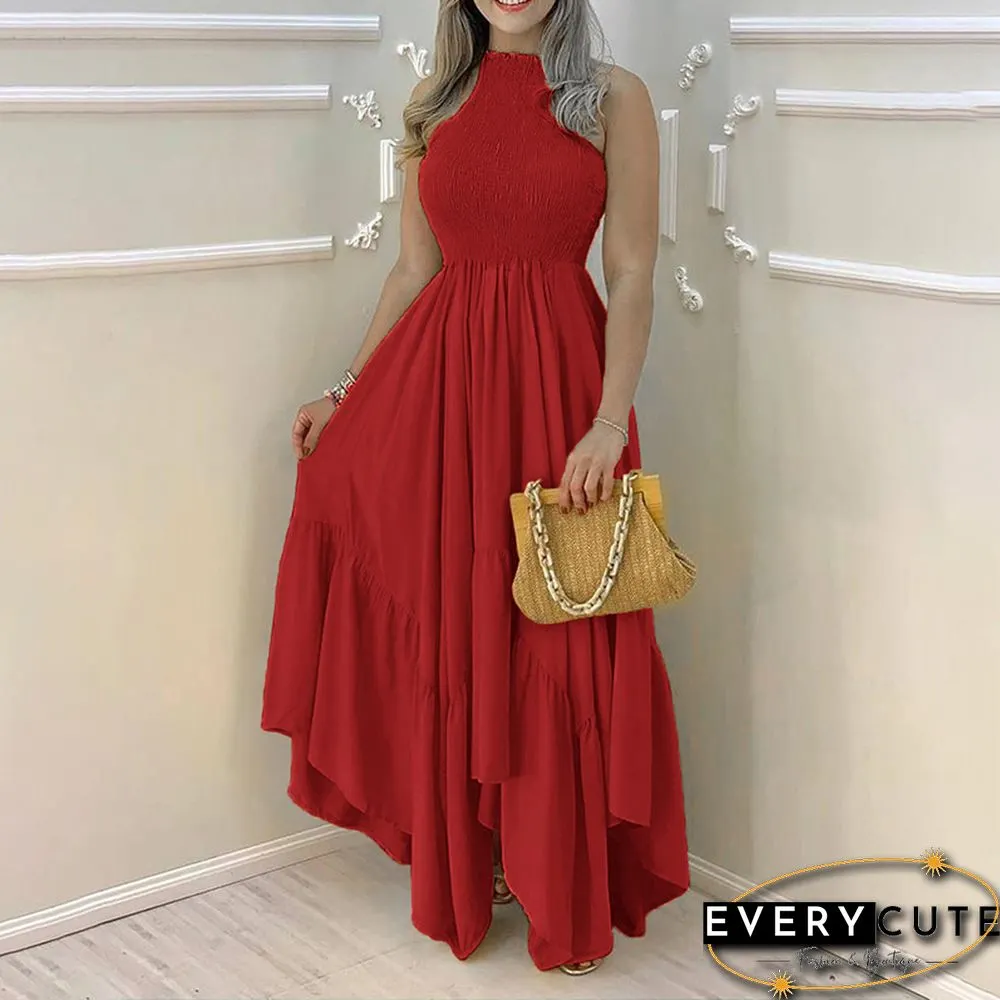 Party Wear Sleeveless Vacation Holiday Bohemian Long Dress Fashion Women Backless Halter Maxi Dress