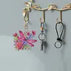 (US Local)6Pcs Acrylic Double Sided Dragonfly Diamond Painting Keychain for Bag Decor