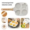 4-Cup Divided Omelet Pans Anti-Scald Medical Stone Frying Pan Thickened Skillet