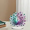 (US Local)Acrylic Special Shape Peacock Diamond Painting Ornaments Desktop Decor Kit