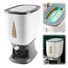 Rice Dispenser 22 Lbs Rice Storage Container Sealed Moisture Proof Cereal Dry Food Storage Container with Measuring Cup for Kitchen Pantry Organization
