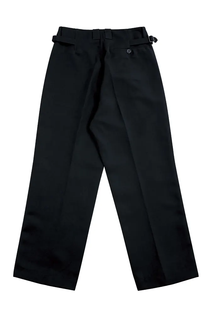   German Fire Police Officer Black Gabardine Trousers With Pipe German-Uniform