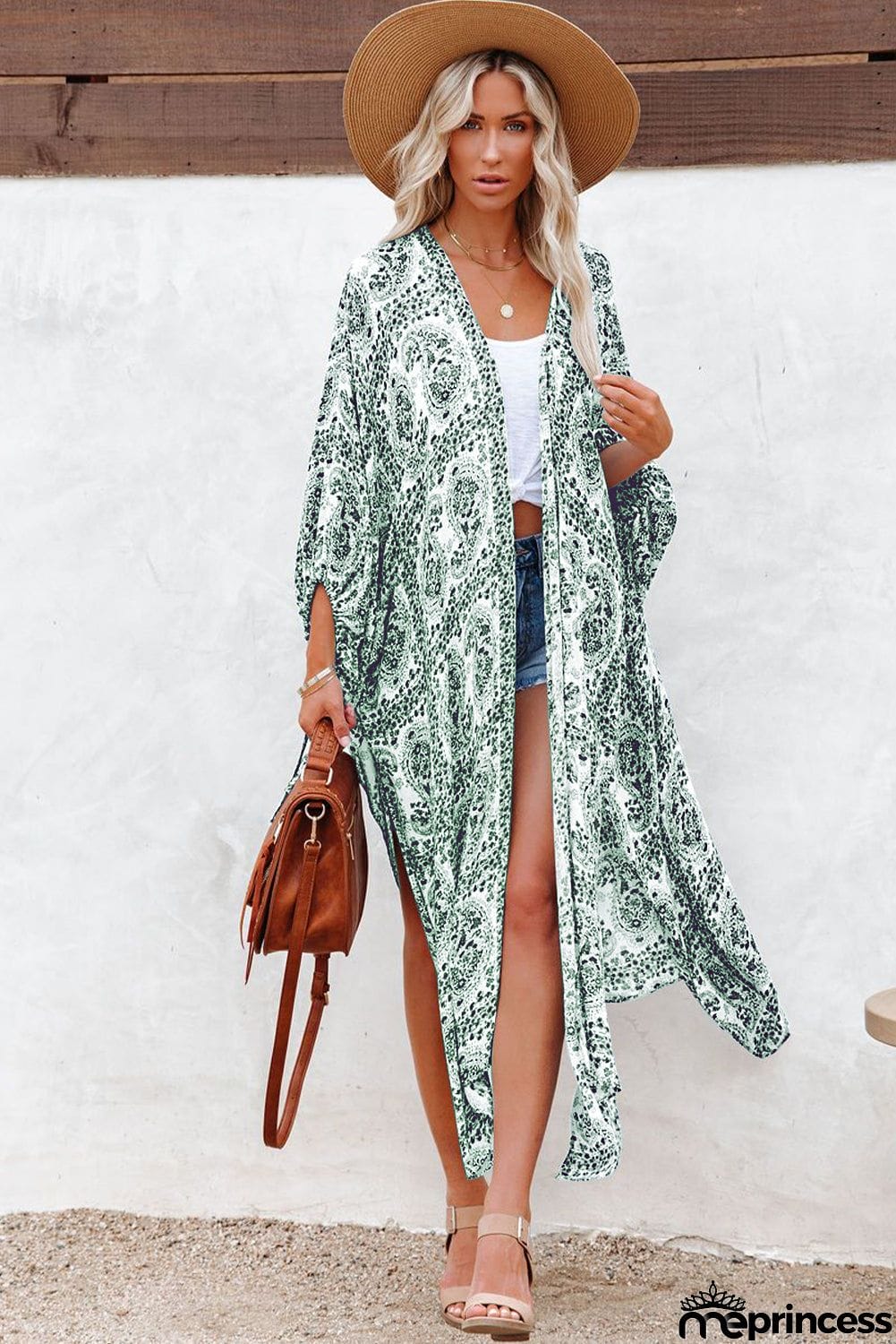 Dolman Sleeves Printed Kimono