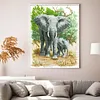 Elephants - 9CT Partial Beaded Cross Stitch Kit(42x56cm)