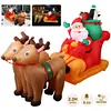 Christmas Inflatable Santa Claus on Reindeer Sleigh for Party Lawn Outdoor Yard