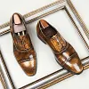 Mens Patent Leather Oxford Brogue Shoes