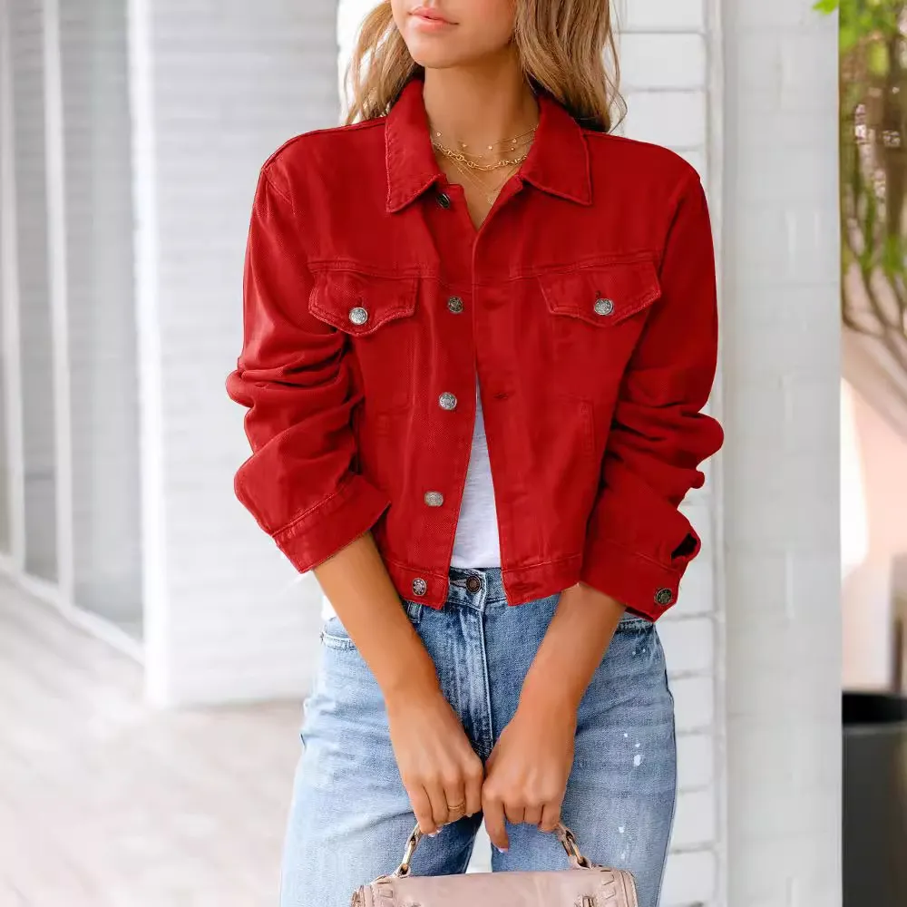 Churchf Churchf Women's Spring And Summer New Denim Jacket Long Sleeve Jacket