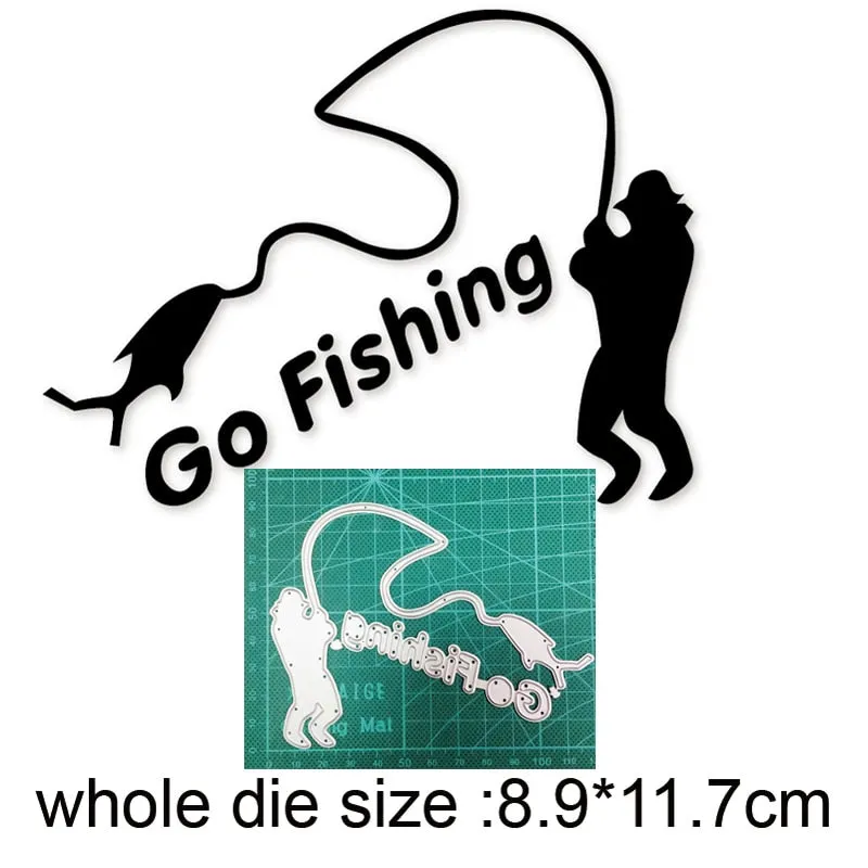 Craft Metal Cutting Dies Cut Die Mold Man Fishing Decoration Scrapbooking Dies Craft Paper Knife Mould Blade Punch Stencils Dies