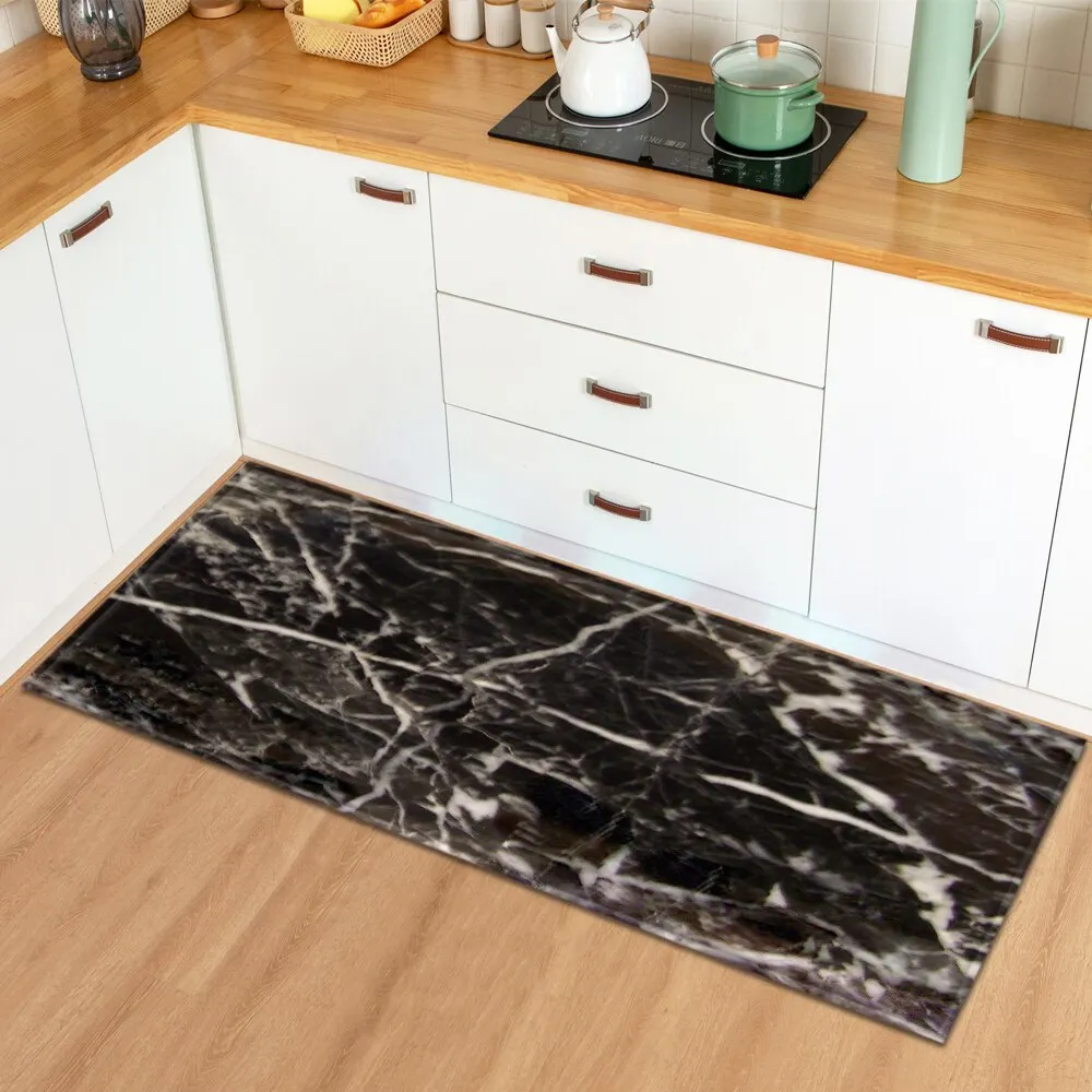 Marble Home Entrance Doormat Kitchen Rug Hallway Bath Anti-Slip Floor Mats Bedroom Bedside Balcony Living Room Decoration Carpet