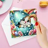 6Pcs oeufs de P&acirc;ques lapins-bricolage carte de voeux