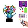 (US Local)Acrylic Double Sided Butterfly Vase Diamond Painting LED Night Light for Desktop