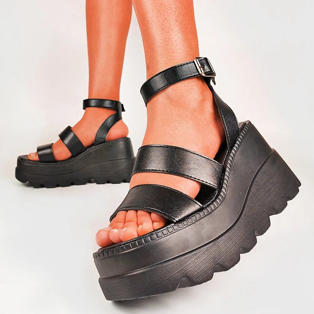 2021 Sale  Gothic Style Casual Cosy Wedges High Heels Platform Leisure Summer Sandals Women Shoes Big Size 43