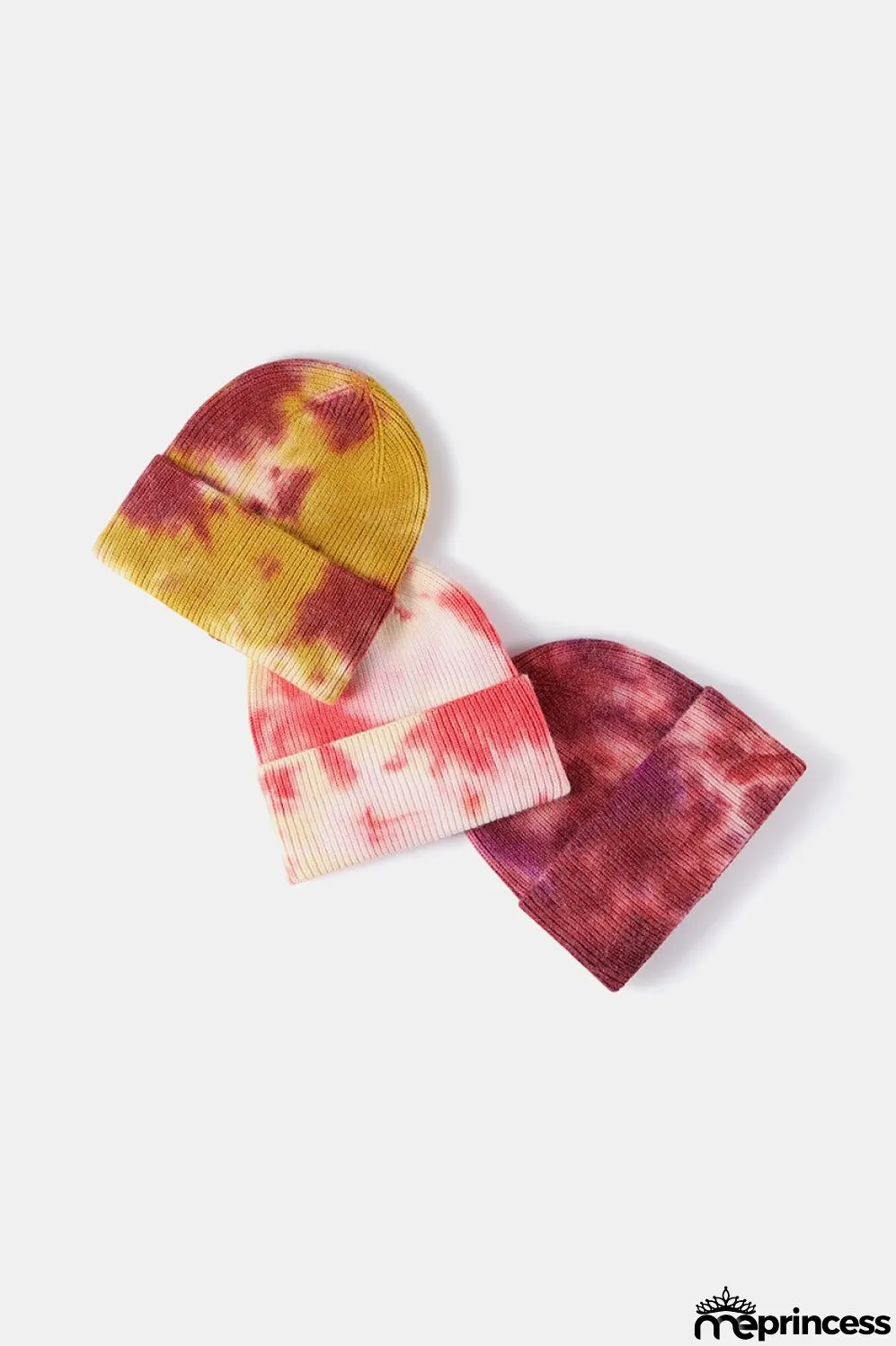 Tie-Dye Cuffed Rib-Knit Beanie Hat