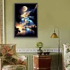 (US Local)Paint By Numbers Kit On Canvas DIY Oil Art Moon Picture Home Wall Decor40x60cm