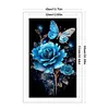 Blue Rose Butterfly-11CT Stamped Cross Stitch 40*65cm