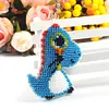 Bead Embroidery - Dinosaur Beaded Counted Cross Stitch Keyring