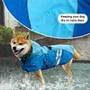 Large Dog Raincoat Adjustable Pet Water Proof Clothes Lightweight Rain Jacket Poncho Hoodies with Strip Reflective