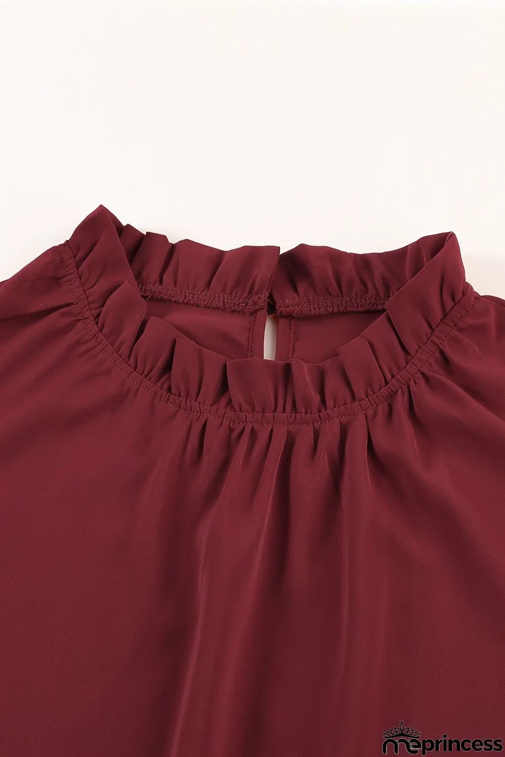 Summer Red Crew Neck Flounced Tank Top