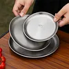 3Pcs Titanium Purification Plate Travel Tableware Stackable Camping Fruit Tray
